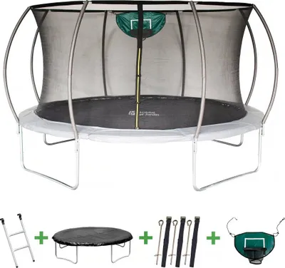 Image de Trampoline avec filet intérieur "jumper" - Ø 4,25 m - Gris