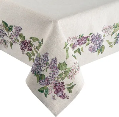 Image de EUROFIRANY | Nappe - 140 x 180 cm - beige - nappe centrale - nappe de table - motif floral
