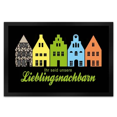 Produktbild von Nachbarschaft Fußmatte XL in 40x60 cm mit Spruch Ihr seid unsere