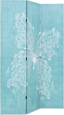 Produktbild von vidaXL Raumteiler klappbar 120 x 170 cm Schmetterling Blau