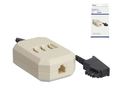 Produktbild von DINIC Telefonadapter TAE-F Stecker auf NFN Dose codiert und RJ11 (6P4C) Buchse, Länge 0,20m