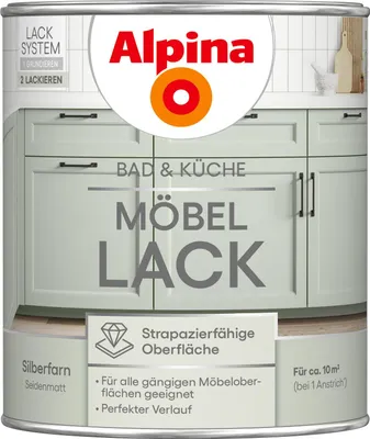 Produktbild von Alpina Bad & Küche Möbel-Lack 750ml Silberfarn seidenmatt