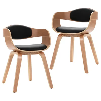 Immagine prodotto di vidaXL Sedie da pranzo 2 pz. Legno di bengala e Similcuoio