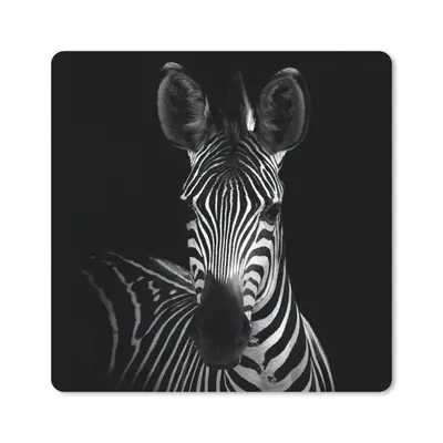 Produktbild von MuchoWow® Mauspad Mousepad Zebra - Schwarz - Weiß - Tiere 20x20 cm - Mousepads - Maus Mat - Pad - Mausunterlage - Desk Mat - Bureauartikeln