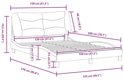 Zdjęcie produktu dla VidaXL 3213692, Czarny, 125 cm, 2,18 m, 74,5 cm, 1200 x 2000 mm, 1 szt.