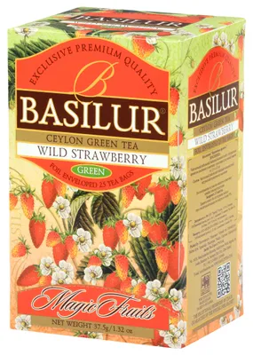 Obrázok produktu pre Basilur Green Tea Wild Strawberry 25 čajových vrecúšok