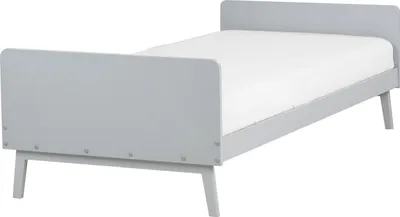 Obrázok produktu pre BELIANI Drevená posteľ sivá 90 x 200 cm borovicové drevo rám postele s roštom moderný škandinávsky štýl spálňa