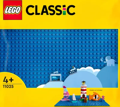 Produktbild von LEGO 11025 Classic Blaue Bauplatte, quadratische Grundplatte mit 32x32 Noppen als Basis für LEGO Sets, Konstruktionsspielzeug für Kinder