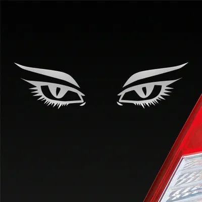 Produktbild von Auto Aufkleber Augen Frau Sexy Eyes Tuning 15x4 cm Silber Sticker Heckscheibenaufkleber