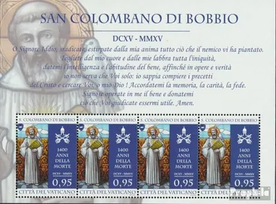 Produktbild von Briefmarken Vatikanstadt 2015 Mi 1854Klb Kleinbogen (kompl.Ausg.) postfrisch Columban