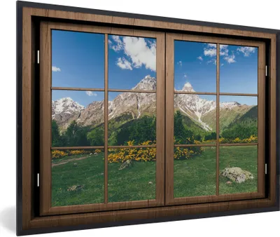 Produktbild von MuchoWow® MuchoWow® Gerahmtes Poster Aussicht - Berg - Natur 30x20 cm - Poster mit zchwarzem Bilderrahmen - Kunstdruck - Bild-Poster