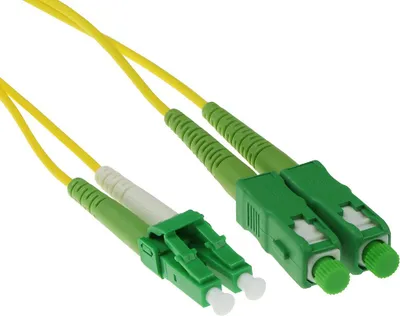 Immagine prodotto di ACT 5 metri LSZH Cavo patch in fibra monomodale 9/125 OS2 duplex con connettori LC/APC8 e SC/APC8