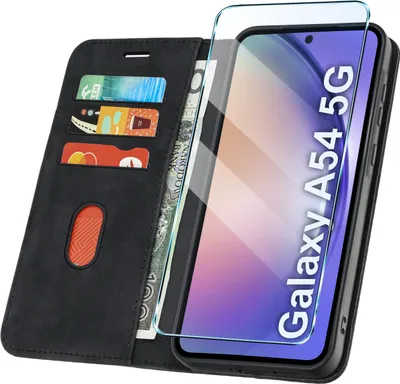 Zdjęcie produktu dla ETUI Z KLAPKĄ do Samsung A54 5G Zamykane, Magnetyczne Kabura + Szkło