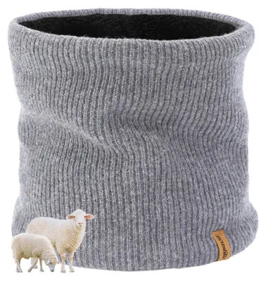 Produktbild von ACUSHLA Wolle Halswärmer Herren Damen, Schal Schlauchtuch, Hellgrau