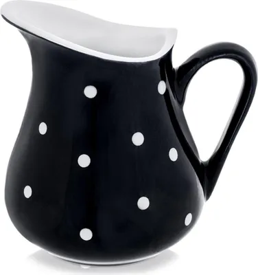 Produktbild von Orion | Milchkännchen - Keramik Sahnekännchen - 480 ml - Schwarz - Milchkrug - Wasserkaraffe - Spülmaschinenfest - Dot pattern