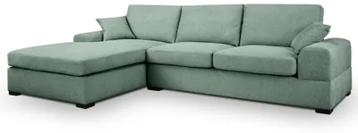 Produktbild von Sofa "Novana" in petrol Strukturstoff Ecksofa 5-Sitzer 308 x 186 cm