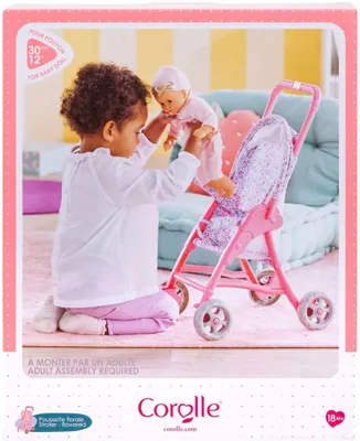 Produktbild von Corolle Puppenwagen Babypuppe Blumen rosa - Puppenbuggy 30cm