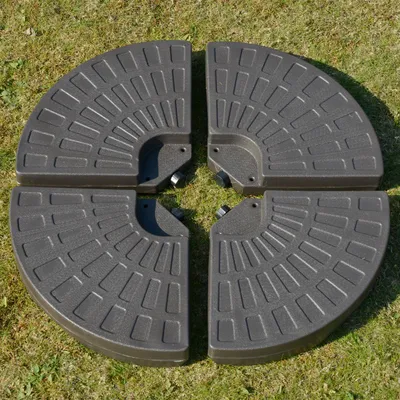 Produktbild von Sonnenschirmständer 4-teilig, Schirmgewicht, Schirmständer, Bodenkreuz befüllbar mit Sand/Wasser bis 25/17 kg, Gewichte Sonnenschirmfuß HDPE