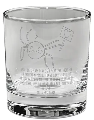 Produktbild von Mr. & Mrs. Panda Tumbler Spinne Agathe Motivation - Transparent - Geschenk, Whiskey, Glück, Whiskyglas, Gravur, Vertrauen, Liebe, Dankeschön, Glas, Rocks