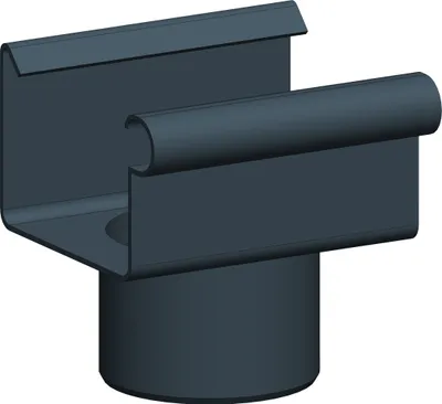 Produktbild von Dachrinne Kastenrinne 70mm Einzelteile | Rinnenstutzen Stutzen Anthrazit | Kunststoff PVC Fallrohr DN60 | Gartenhaus Carport Terasse