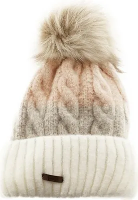 Immagine prodotto di Cappello invernale con motivo a trecce e pompon - cappello elegante per donne con fodera rosa