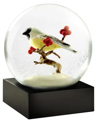 Produktbild von Dekorative Schneekugel mit Chickadee Vogelmotiv, 10 cm Durchmesser