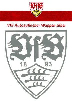 Produktbild von VfB Stuttgart Autoaufkleber Wappen silber 21x21cm offizieller Lizenzartikel