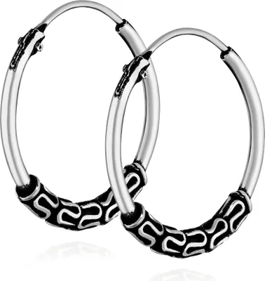 Produktbild von Paar 925 Sterling Silber Keltische Celtic Gothic Creolen 16mm 7239