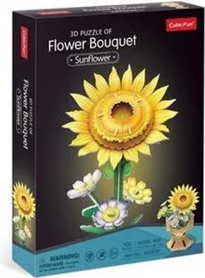 Produktbild von CubicFun 3D Puzzle Blumentopf Sonnenblume – 102 Teile