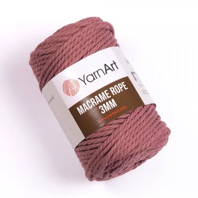 Obrázok produktu pre Yarn Art Macrame Rope 3 mm 63 m 792 Old Pink Špagát