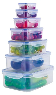 Immagine prodotto di Contenitori per alimenti set da 7 - Coperchi ermetici - Da 0,12 l a 3,8 l - Senza BPA