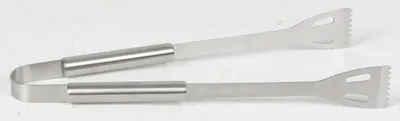 Produktbild von LANDMANN BBQ-Grillzange Edelstahl ca. 34×4 cm – robuste Grillzange zum sicheren Wenden von Fleisch Fisch und Gemüse hitzebeständig und langlebig