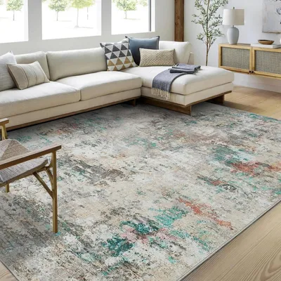 Immagine prodotto di Tappeto astratto per soggiorno, 160x230 cm, pelo corto, lavabile, colorato