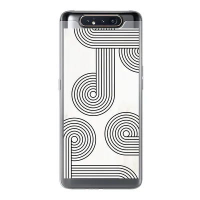Produktbild von MuchoWow® Handyhülle Schutzhülle Hülle für Samsung Galaxy A80 Abstrakt - Schwarz - Weiß - Kreis Silikon Softcase Handy Hülle - Schutzdeckel