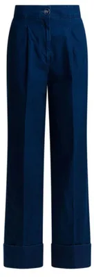 Produktbild von Valentino Jeans, weit geschnitten, hohe Taille, aus reiner Baumwolle, in Blau - Größe 38