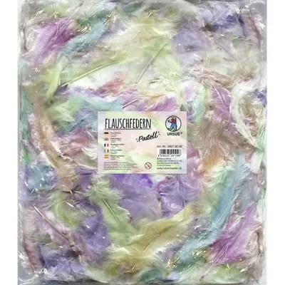Produktbild von Flauschfedern 100g 10 Farben pastell