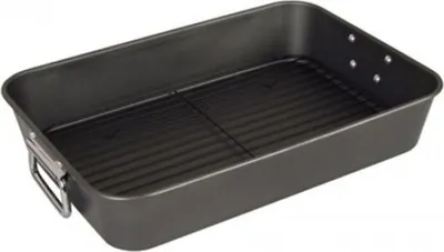 Produktbild von BURI Bräter mit Grillrost rechteckig Bratenform Auflaufform Bratpfanne Grilleinsatz