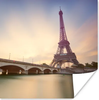 Produktbild von MuchoWow® Poster Eiffelturm an der Uferpromenade 75x75 cm - Wand Dekoration