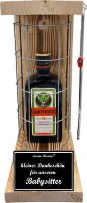 Produktbild von Jägermeister - Kleines Dankeschön für unseren Babysitter - Eiserne Reserve Gitterkäfig Bier Geschenk für Babysitter
