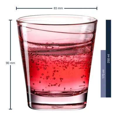 Obrázek produktu pro Leonardo Vario Struttura sklenice na pití, tumbler, sklenice na vodu, sodovková sklenice, červená, 250 ml, 026842