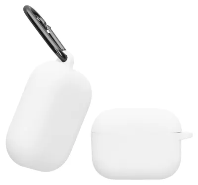 Produktbild von kwmobile Schutzhülle für Apple Airpods Pro 3 Hülle - TPU Silikon Case für Kopfhörer Ladecase - stoßfestes Cover mit Karabiner - Weiß