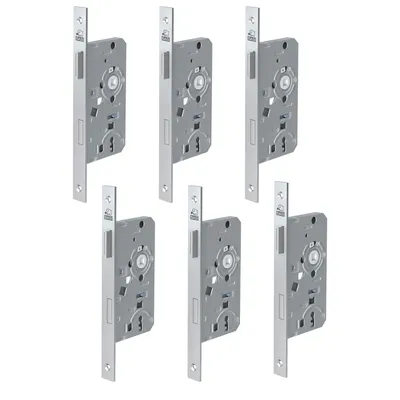 Produktbild von BASI - Einsteck-Zimmertürschloss - SET - 4x ES 921 - Lochung: Buntbart - Stulp käntig - DIN Rechts - 6x9210-5511