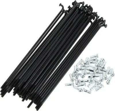 Produktbild von 1 Satz Universal-Fahrradspeichen 12G 143mm Länge Fahrradrad Speichen Nippel Schwarz Kohlenstoffstahl