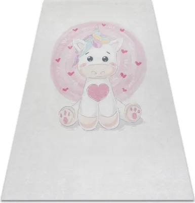 Obrázek produktu pro BAMBINO 1128 mycí kobereček Jednorožec pro děti protiskluz - krém béžový 80x150 cm