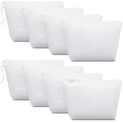 Produktbild von Set von 8 Blanko Canvas Kosmetiktaschen für DIY-Projekte