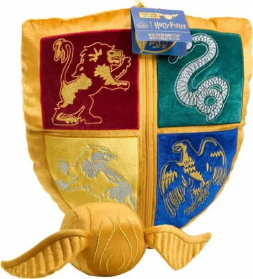 Image de Poduszka Harry Potter z Plush Figurką Złotego Znicza i Herbem Quidditcha