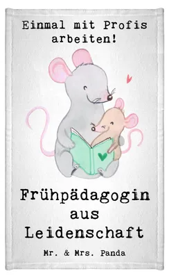 Produktbild von Mr. & Mrs. Panda Frotteehandtuch Frühpädagogin Leidenschaft - Weiß - Geschenk, Spruch, Ausbildung, Handtuch, Studium, badezimmer, frottierhandtuch, Witzig, Gäste-WC