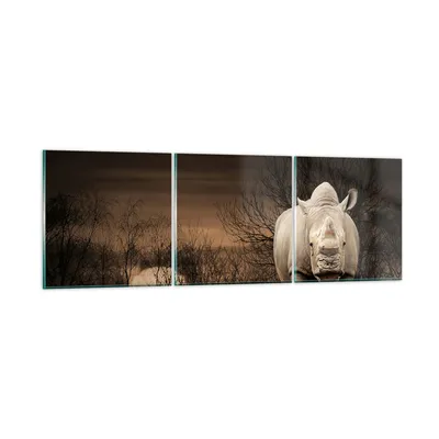 Produktbild von Bilder auf glas - Tier Nashörner Insekten - 150x50cm - Glasbilder - Wandbilder - Kunstdruck - zum Aufhängen bereit - Wanddekoration aus Glas - Glas Bilder - Wandbild auf Glas - GCA150x50-0307