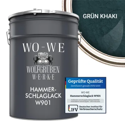Produktbild von Hammerschlaglack Hammerschlag Effektlack Metallschutzlack W901 Grün Khaki - 2,5L