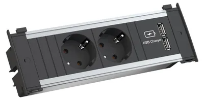 Image de BACHMANN Bloc de prises KAPSA S 2x 2x USB